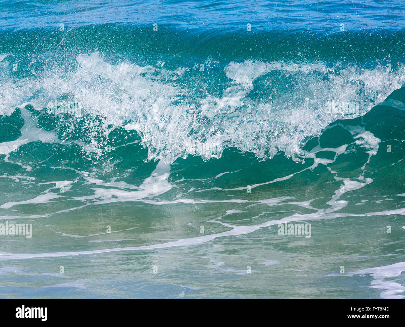 Powerful waves break at Lumahai Beach, Kauai Stock Photo
