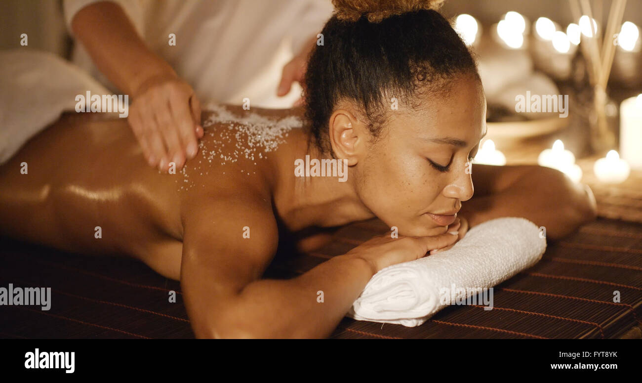 Spa Procedure With Marine Salt Stock Photo