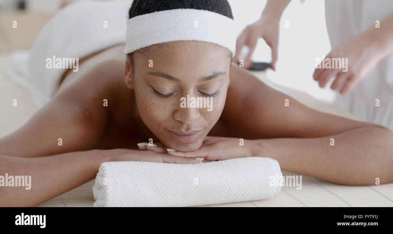 Woman Relaxing At A Health Spa Stock Photo