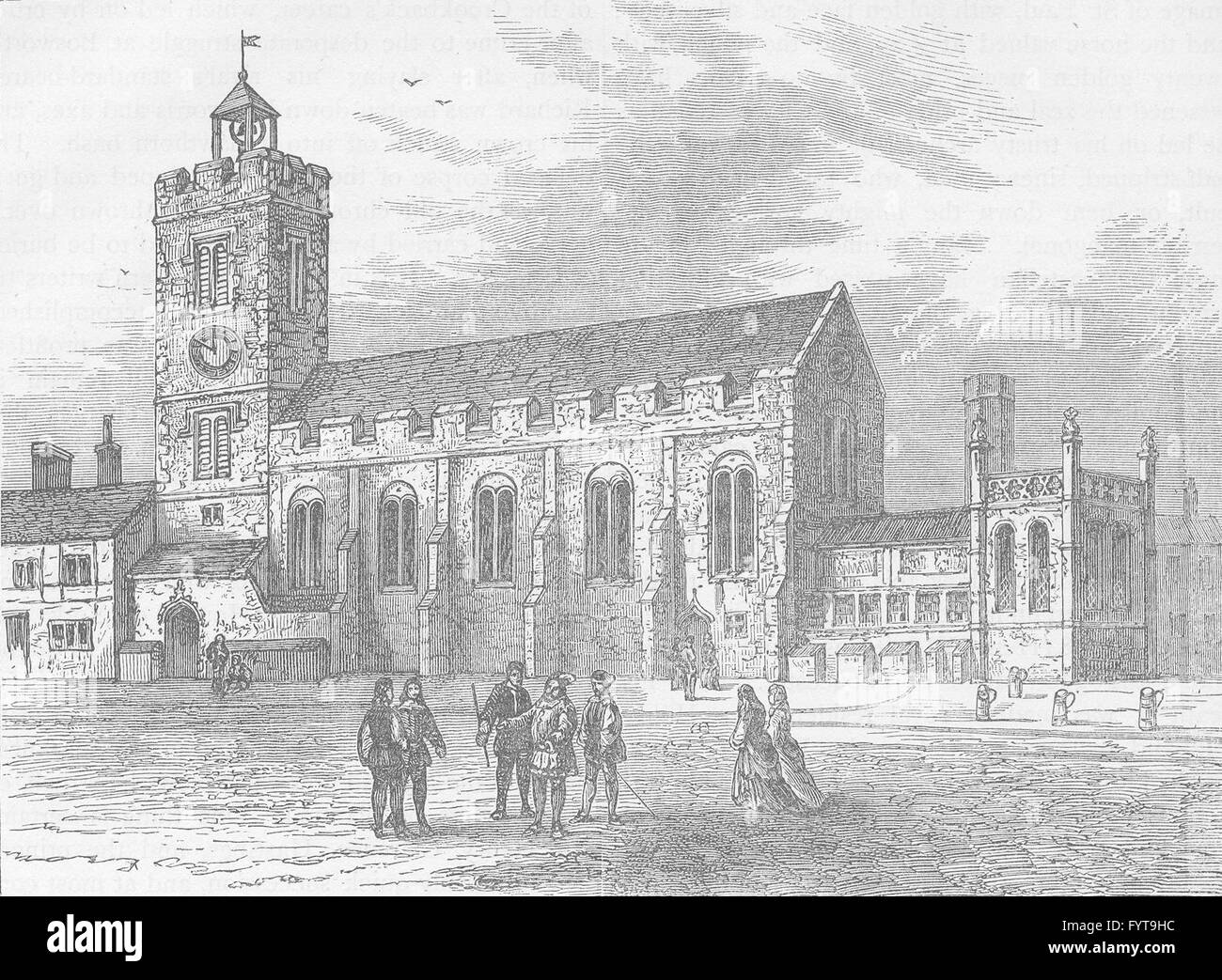 CITY OF LONDON: The church of St.Michael ad Bladum (aka le-Querne), c1880 Stock Photo