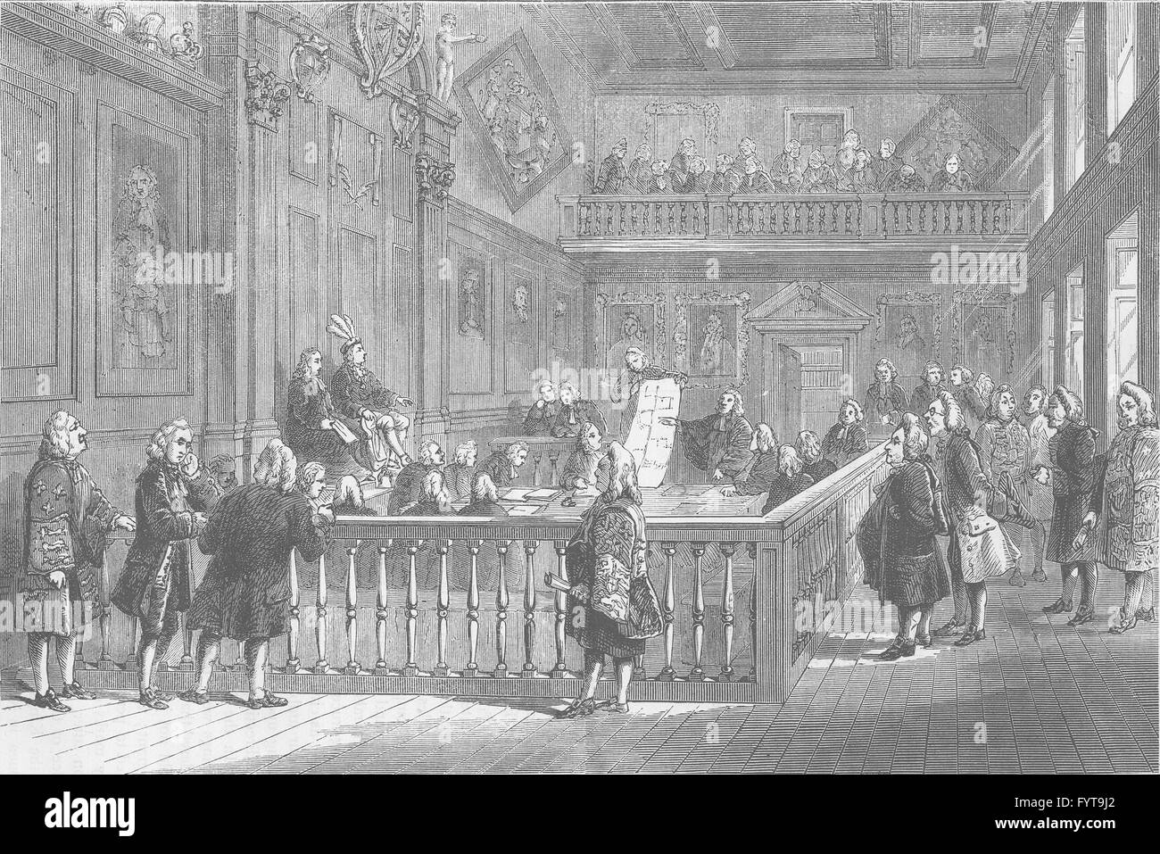 HERALDS' COLLEGE: The last heraldic Court. London, antique print c1880 Stock Photo