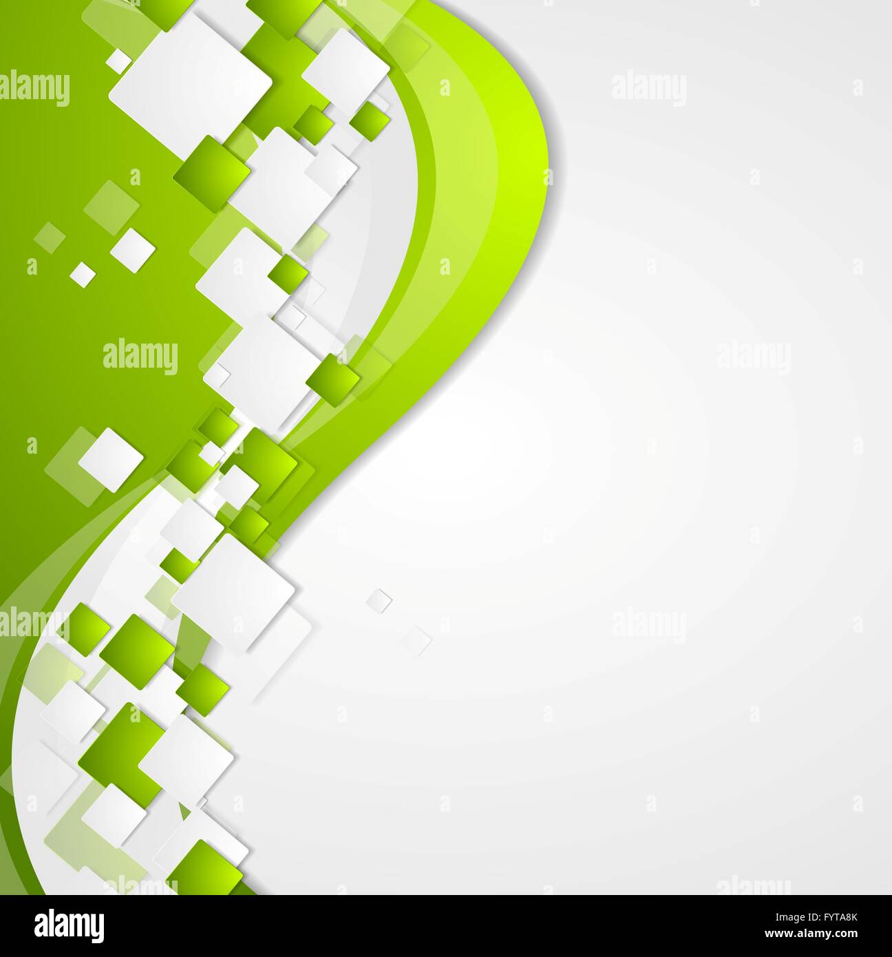 Bright green wavy tech abstract background Stock Photo - Alamy