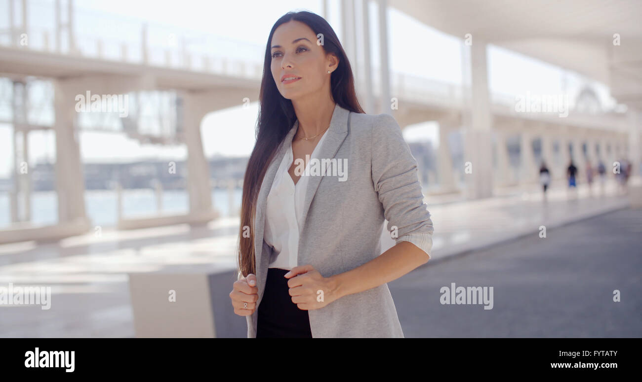 Stylish woman with long hair hi-res stock photography and images - Alamy