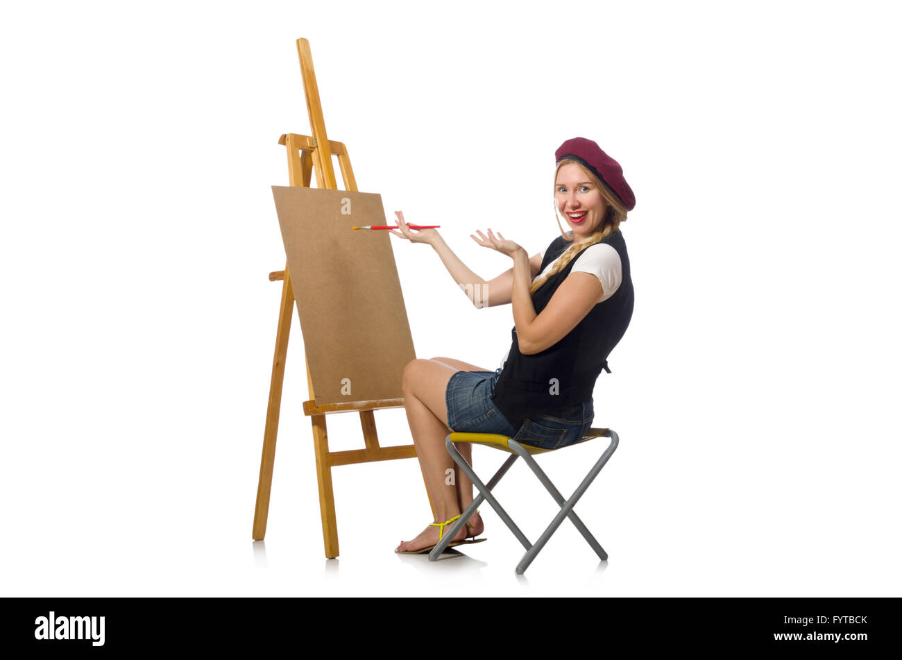 Young artist isolated on white Stock Photo Alamy