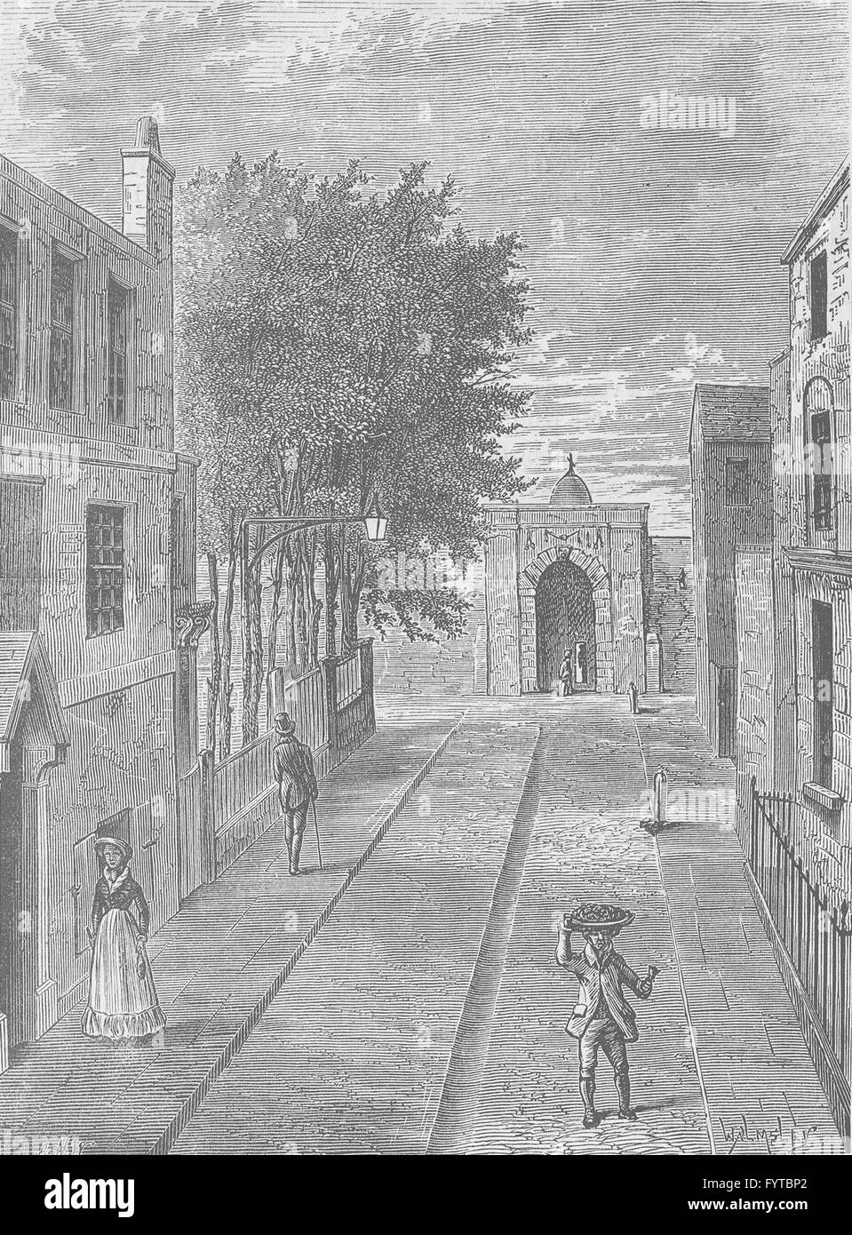 CLERKENWELL: The old House of detention. London, antique print c1880 Stock Photo