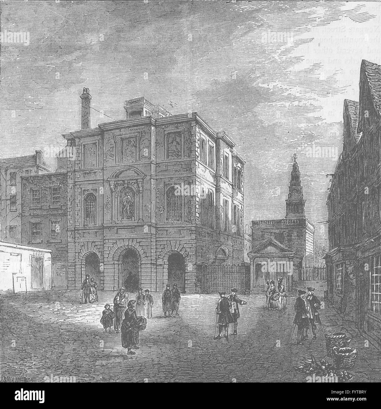 CHRIST'S HOSPITAL: The Mathematical School. (N. Smith 1793). London, c1880 Stock Photo
