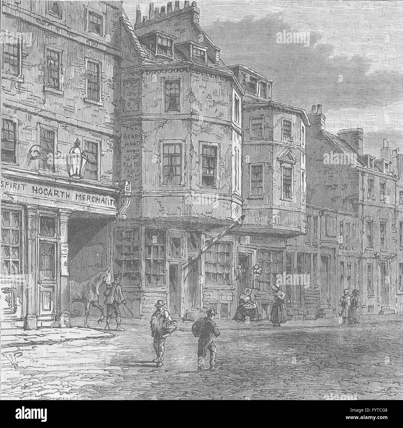 WESTMINSTER: House said to have been occupied by Oliver Cromwell. London, c1880 Stock Photo