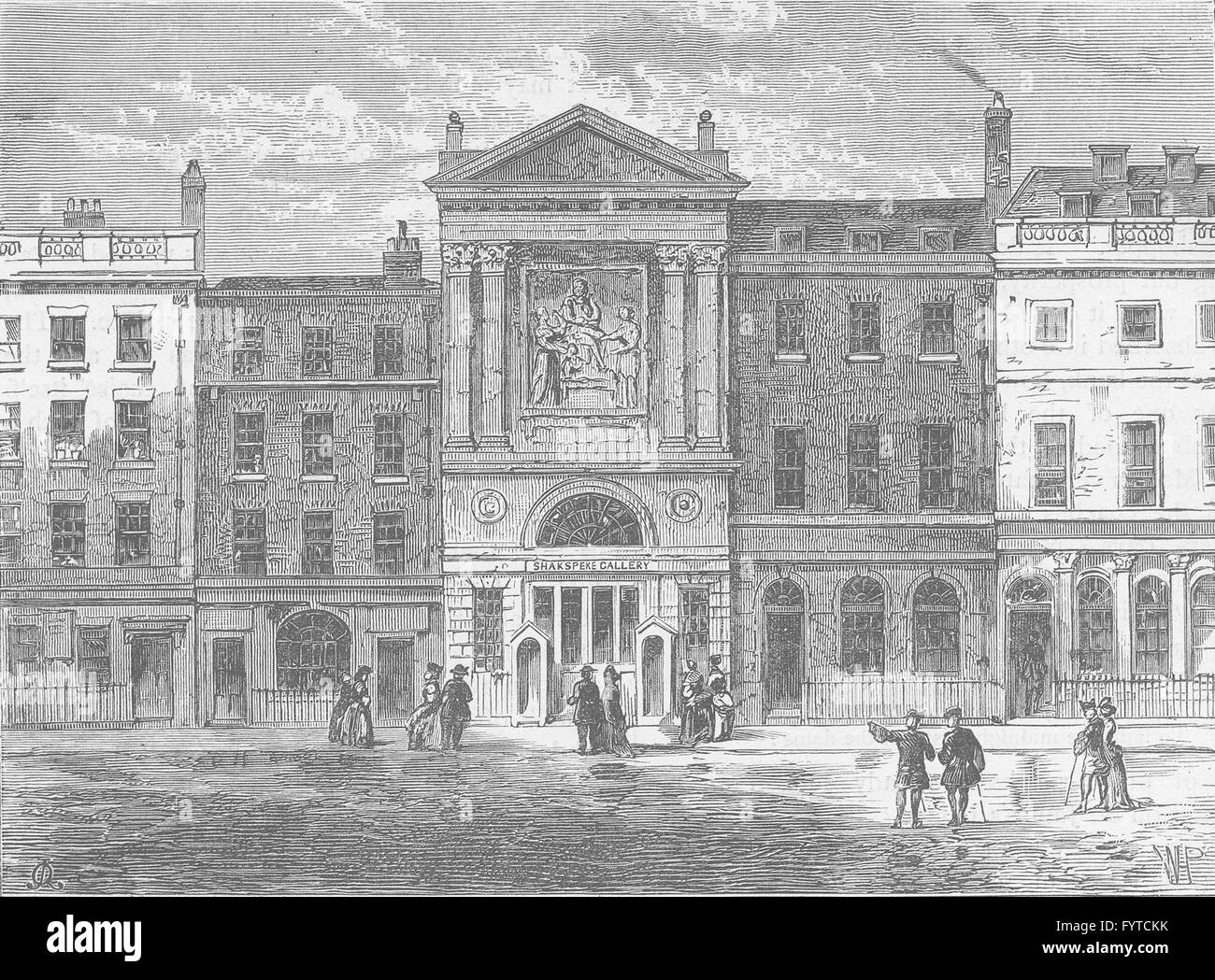 PALL MALL: The Shakespeare Gallery. London, antique print c1880 ...