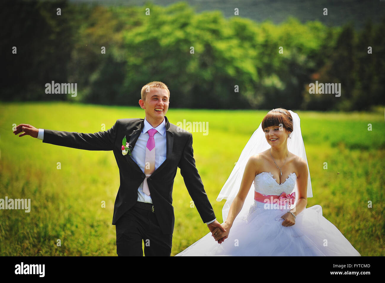 wedding couple in love at their happy day Stock Photo - Alamy