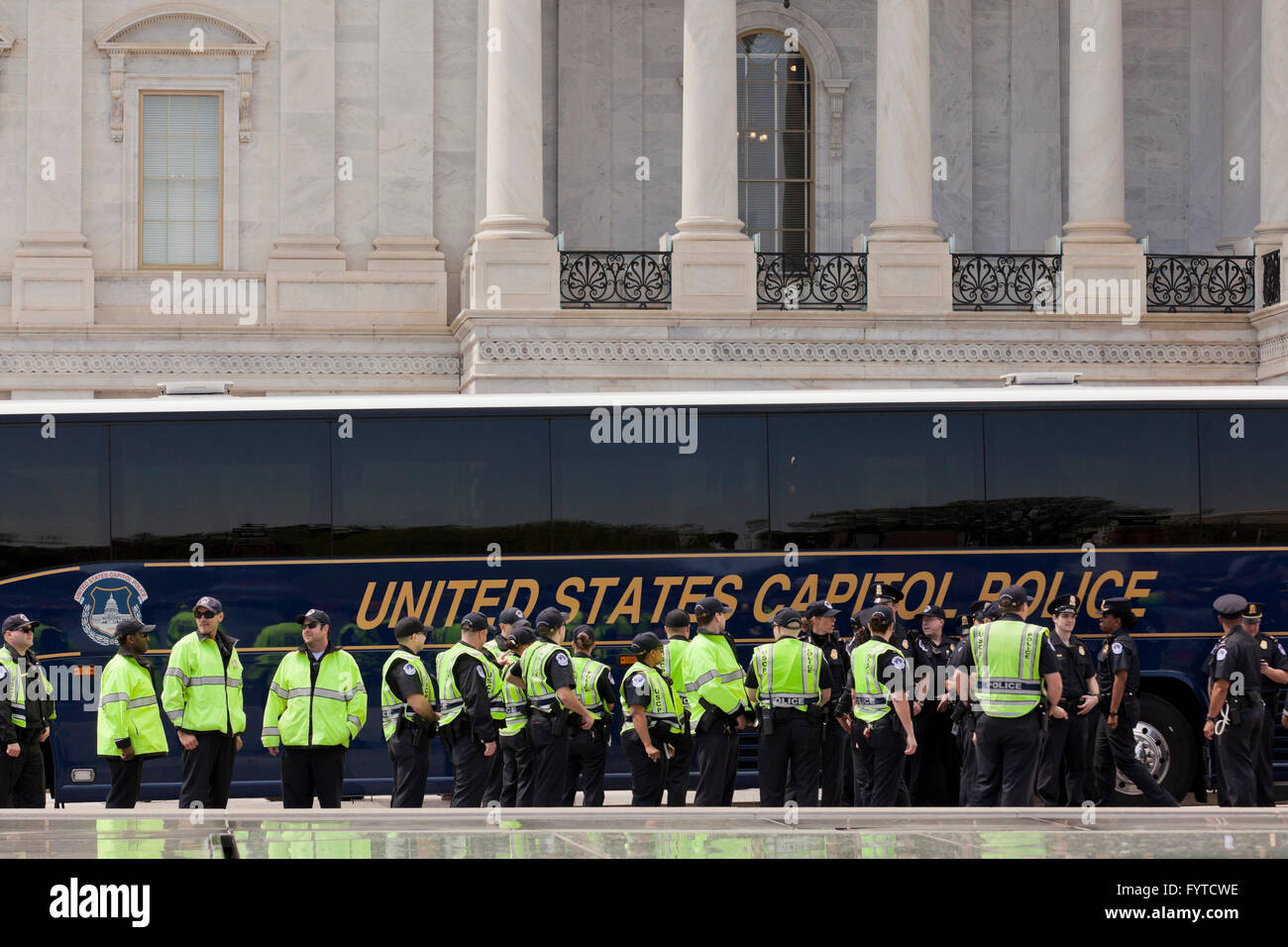 US Capitol Police preparing for a protest rally - Washington, DC USA Stock Photo