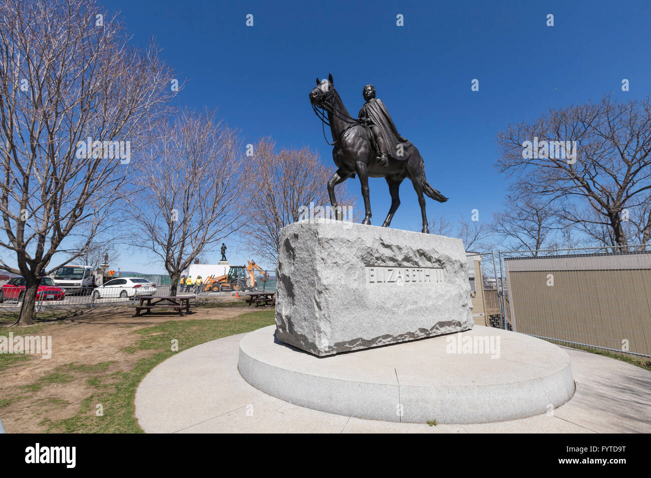 Statue of Queen Elizabeth II on Canada's Parliament Hill Stock Photo
