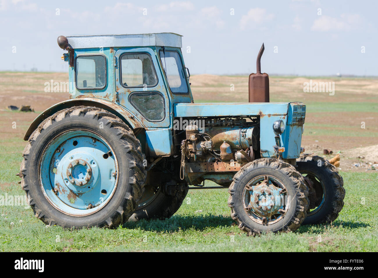 Type in a profile on a tractor T-40 Stock Photo