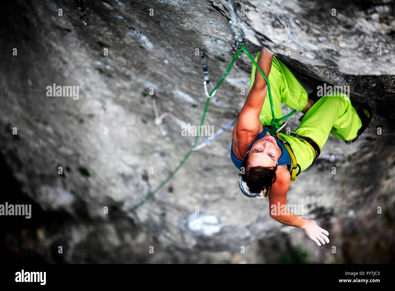 climbing on limestone rock in Poland Stock Photo Alamy