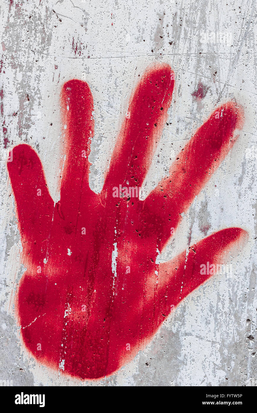 Hand print cement hi-res stock photography and images - Alamy