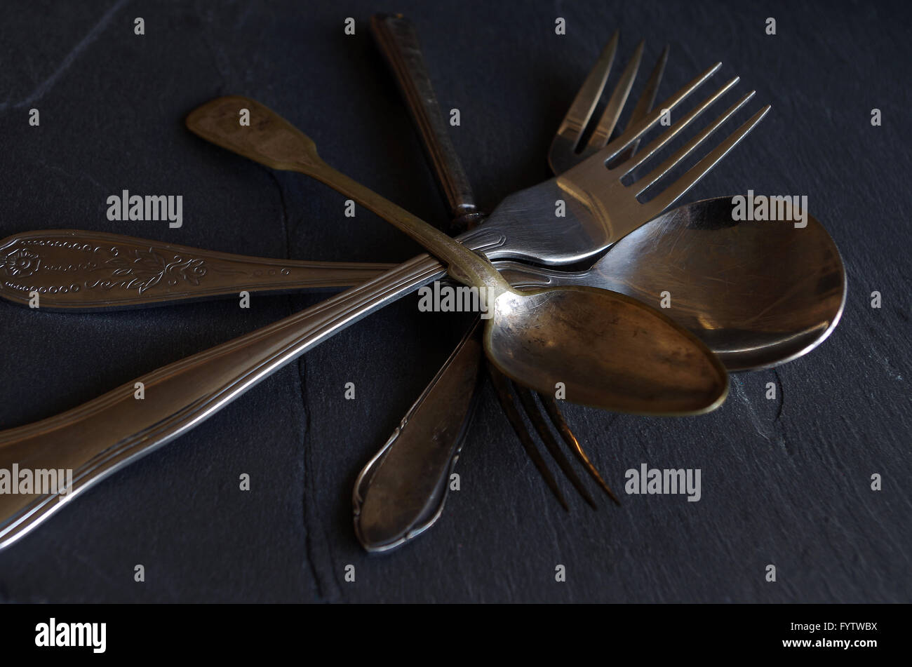 old cutlery Stock Photo Alamy
