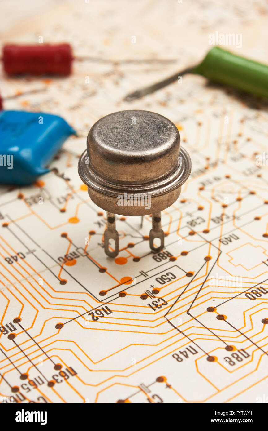 Old electronic components Stock Photo Alamy