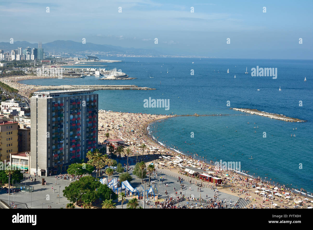 Barceloneta Beach. Barcelona, Catalonia, Spain, Europe Stock Photo - Alamy