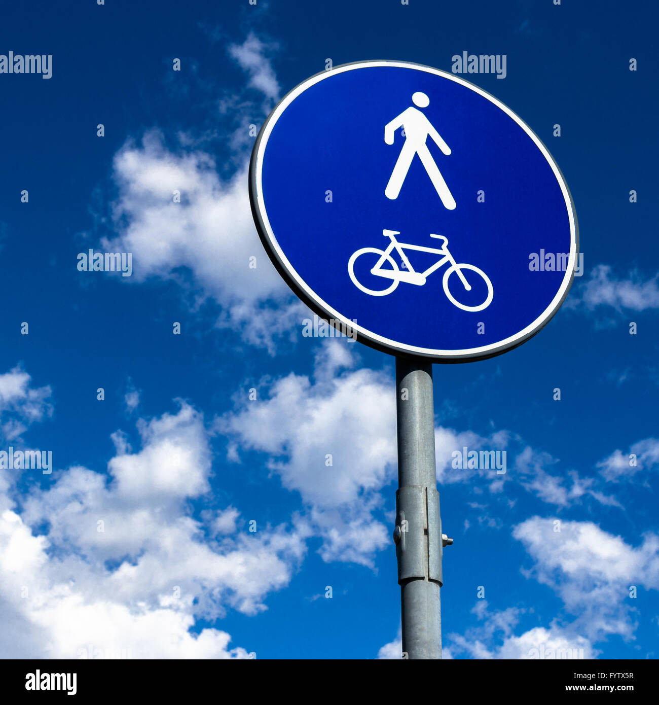 Pedestrian and bicycle Stock Photo