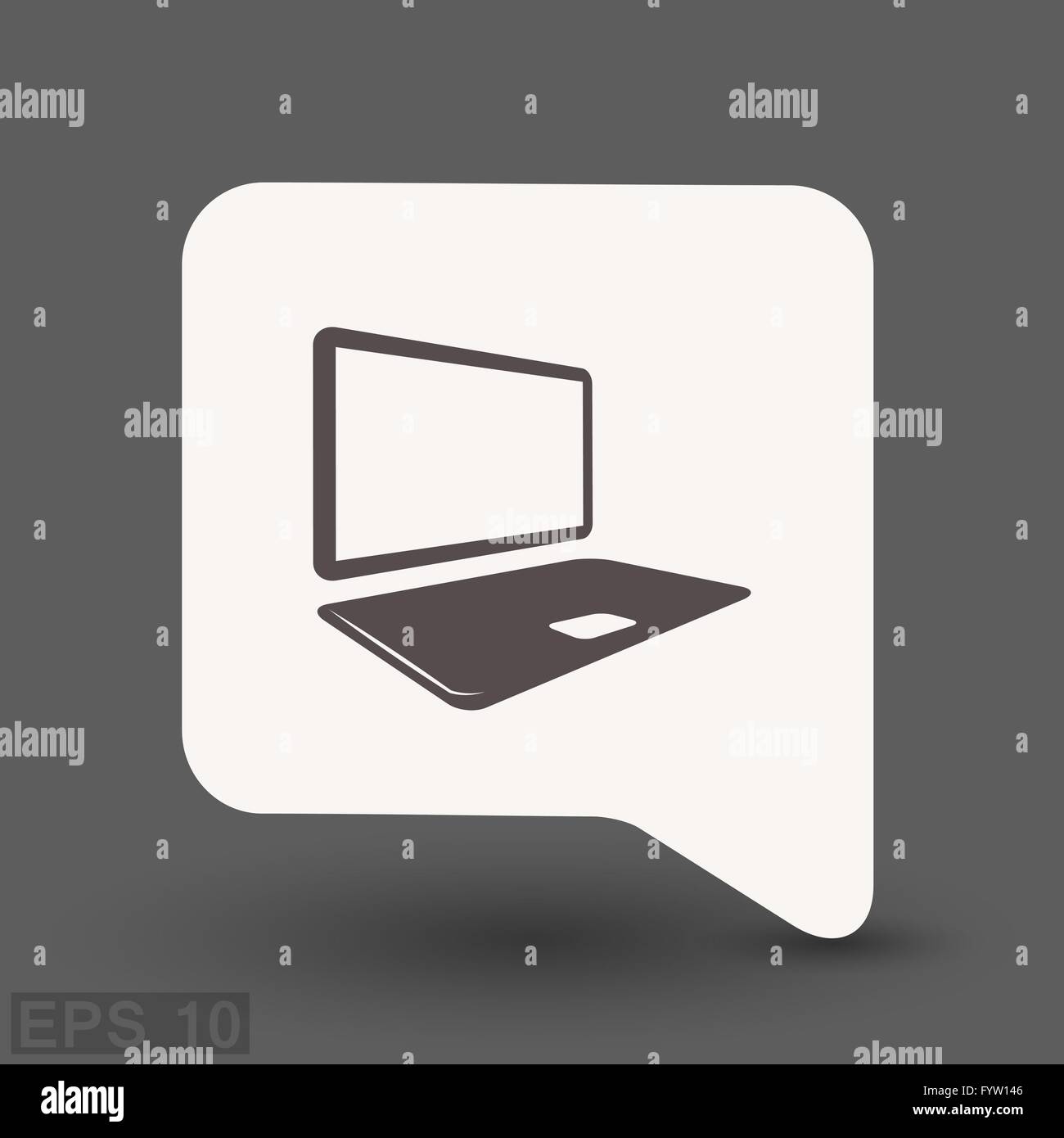 Computer Picograph Pictograph of computer. Vector concept illustration for design. Eps 10 ...