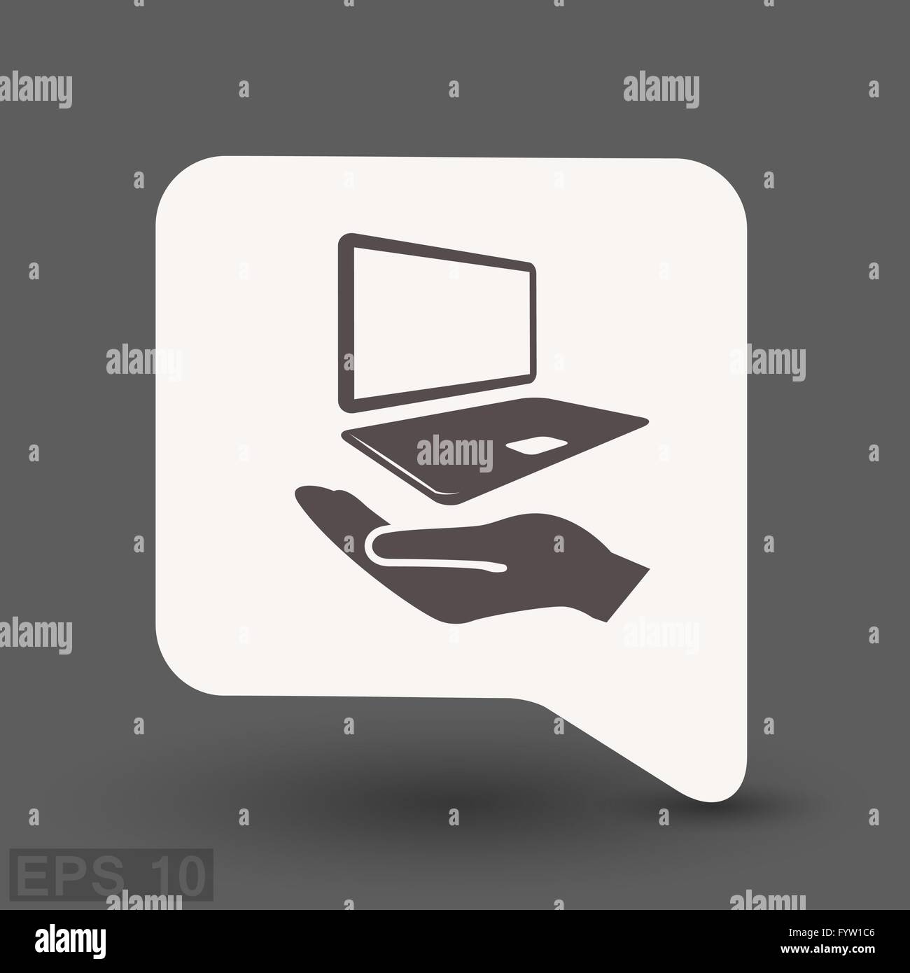 Computer Picograph Pictograph of computer. Vector concept illustration for design. Eps 10 ...