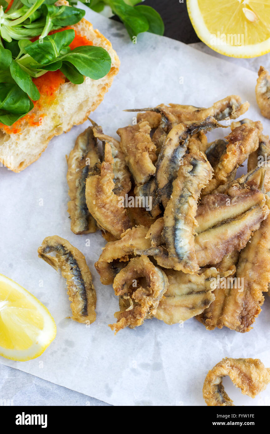 Deep Fried Anchovies Stock Photo Alamy