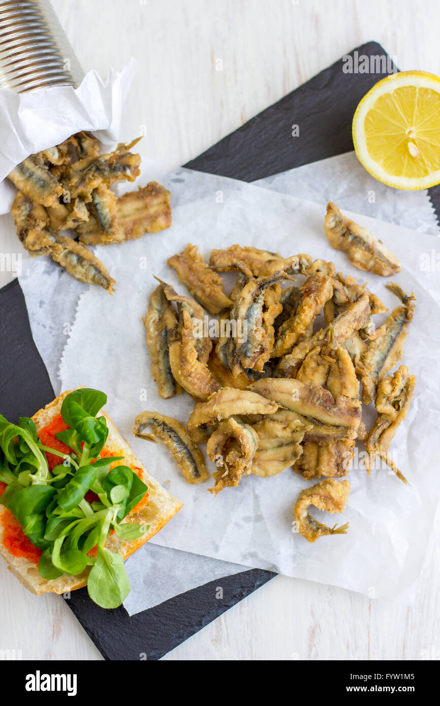 Deep Fried Anchovies Stock Photo Alamy