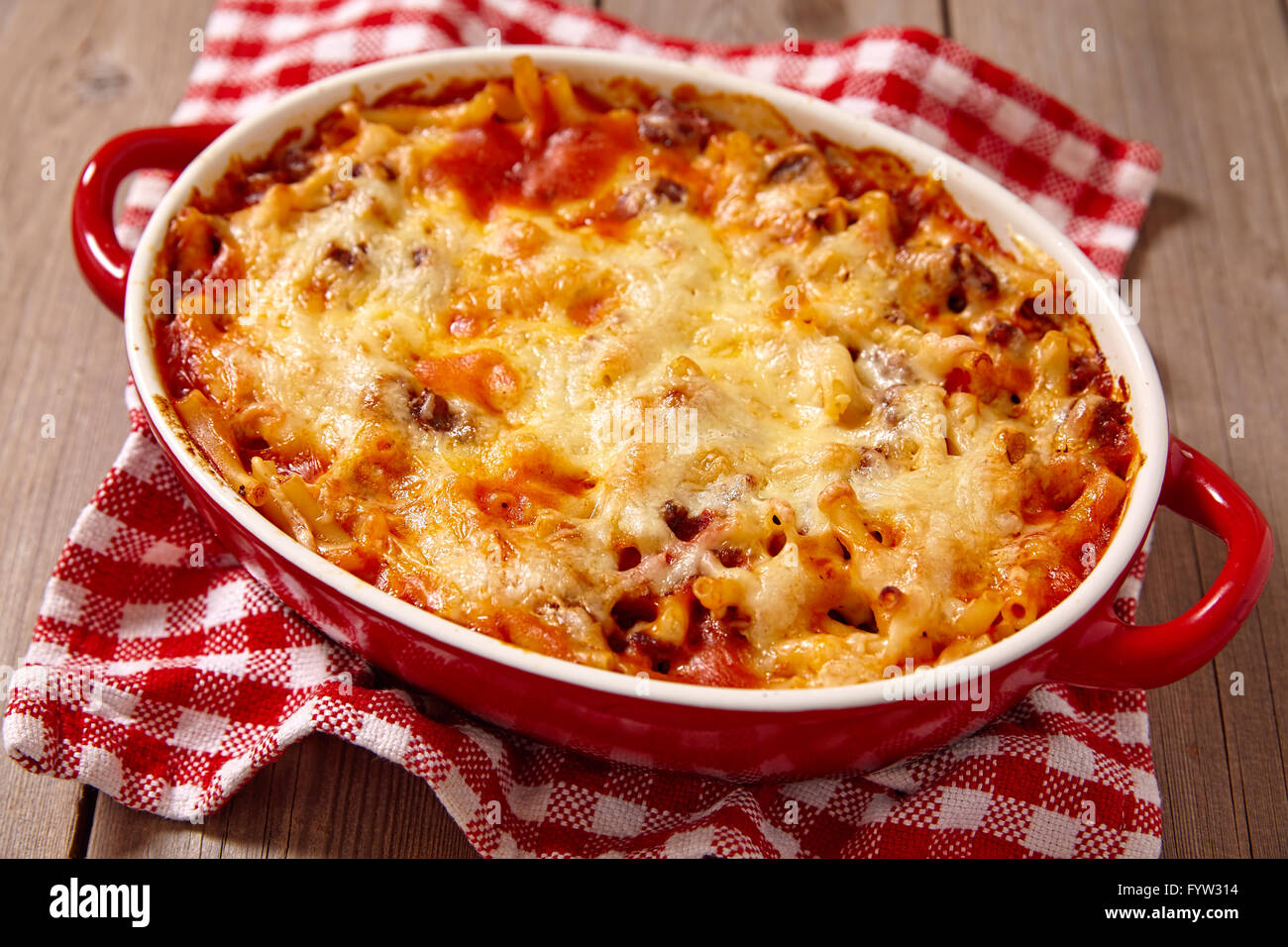 Macaroni casserole with ground beef Stock Photo - Alamy