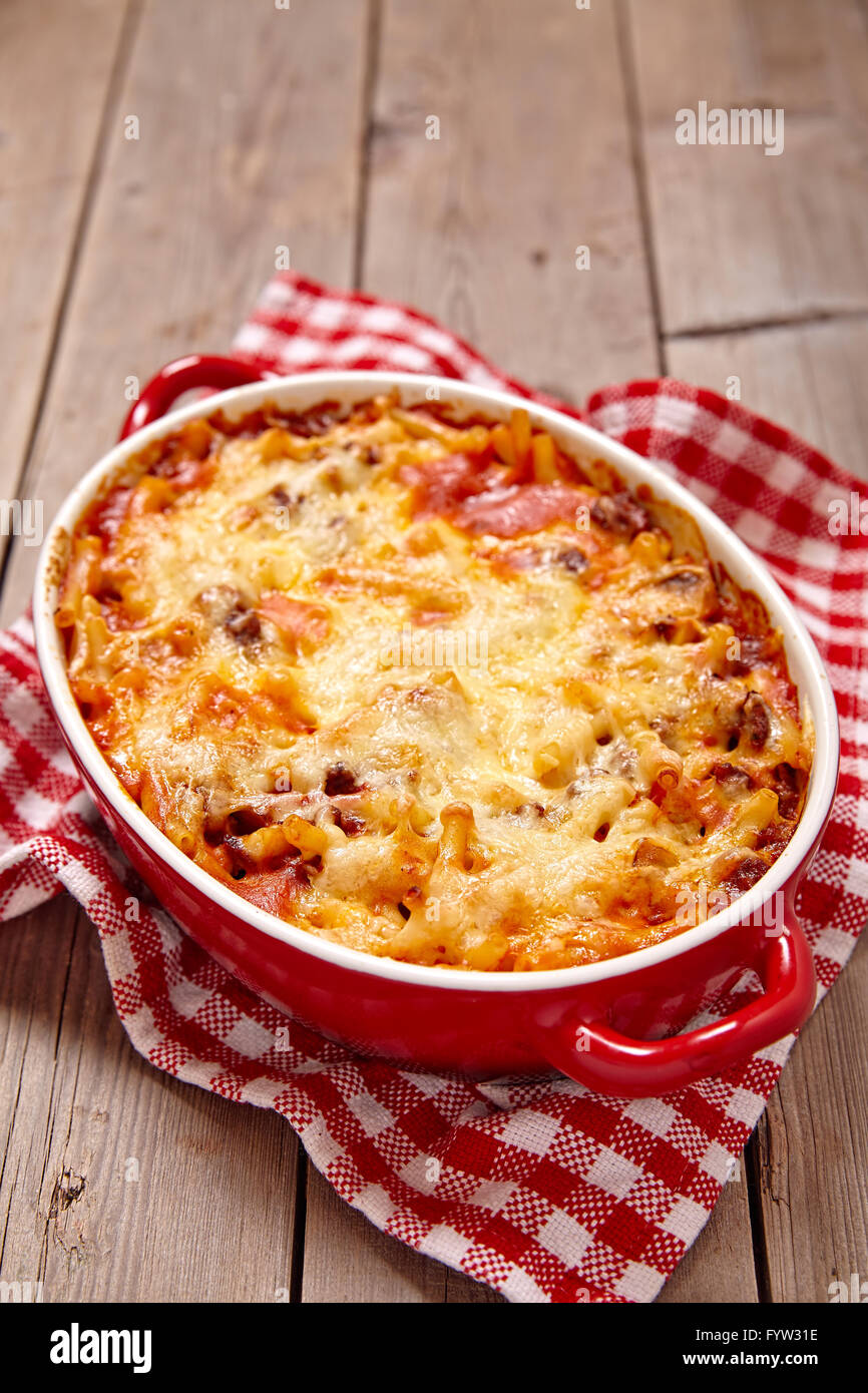Macaroni casserole with ground beef Stock Photo Alamy