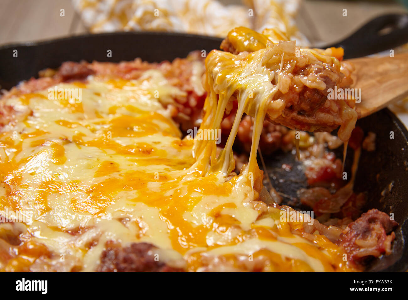 Cabbage casserole with beef, rice and cheese Stock Photo Alamy