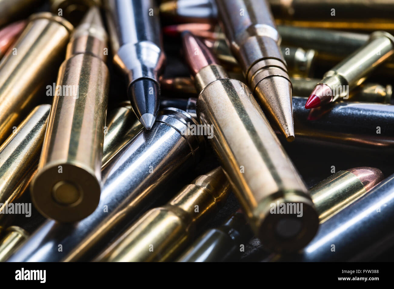 Ammunition for firearms Stock Photo