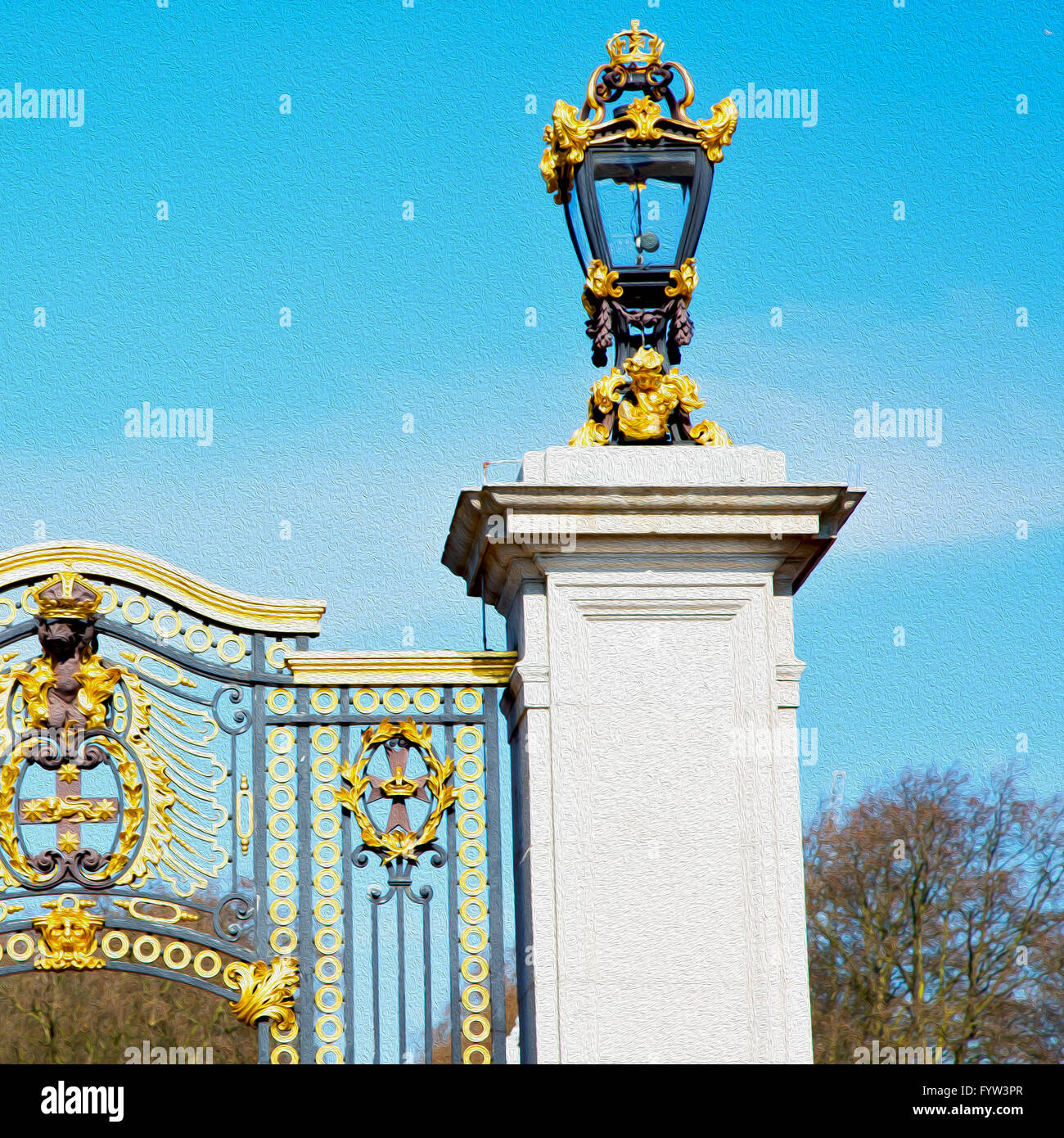 in london england the old metal gate royal palace Stock Photo - Alamy