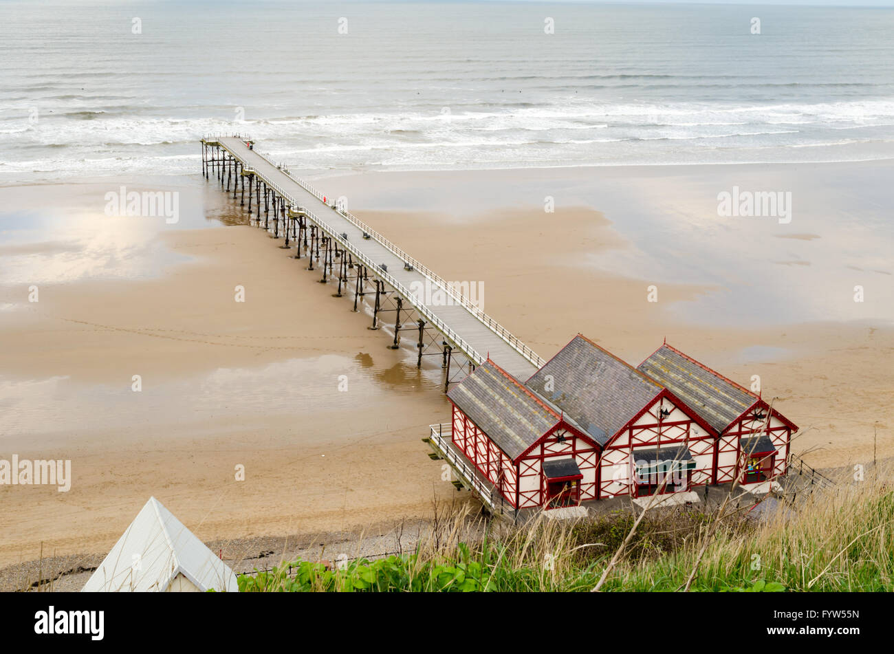 Saltburn Pier at SaltburnbytheSea Stock Photo Alamy
