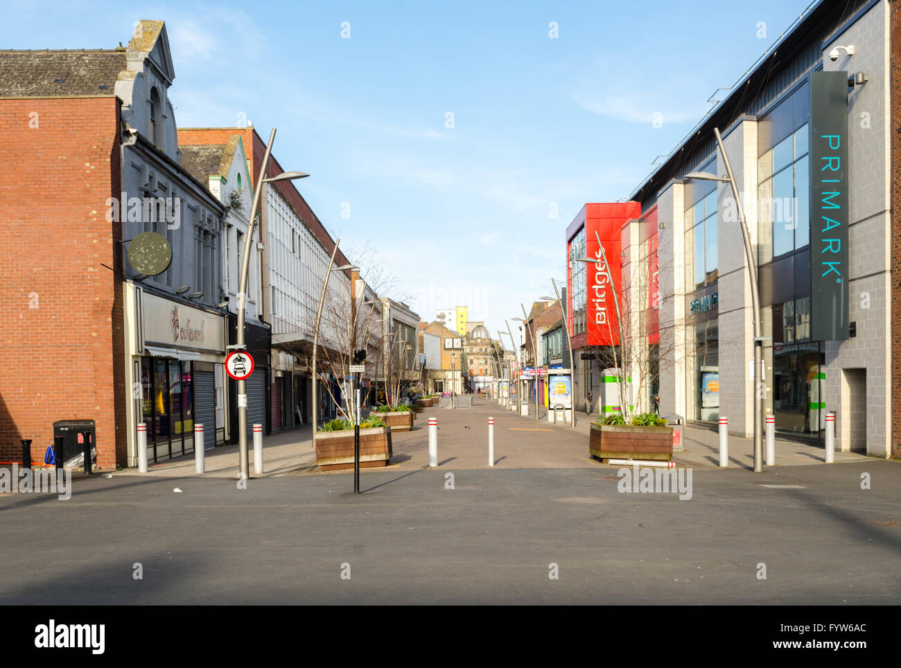 View Down High Street West in Sunderland, Tyne & Wear Stock Photo