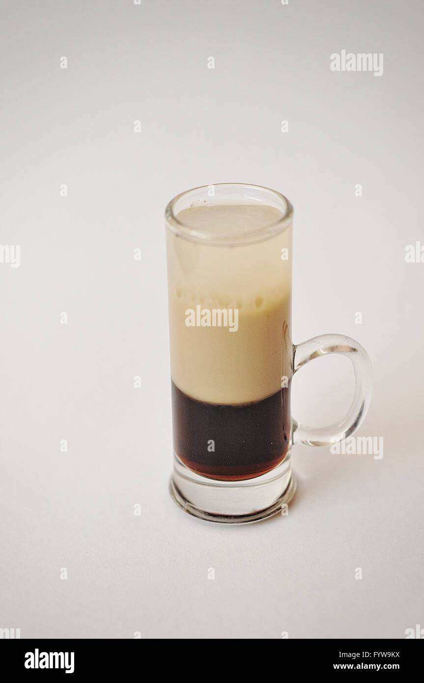 coctaile b 52 isolated on whte backqround Stock Photo
