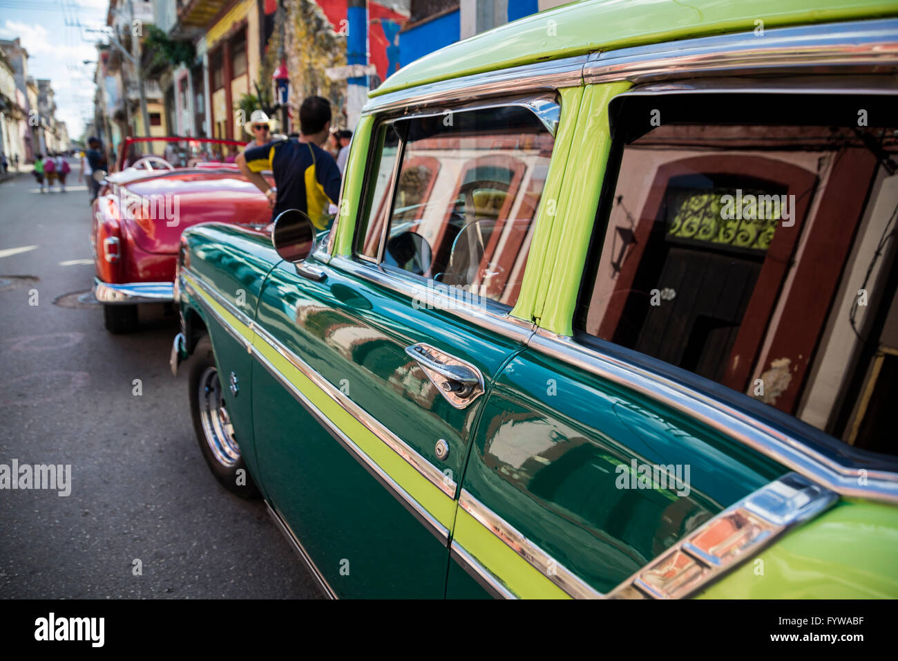 A side view of taxi’s on the street in Havana,Cuba Stock Photo - Alamy