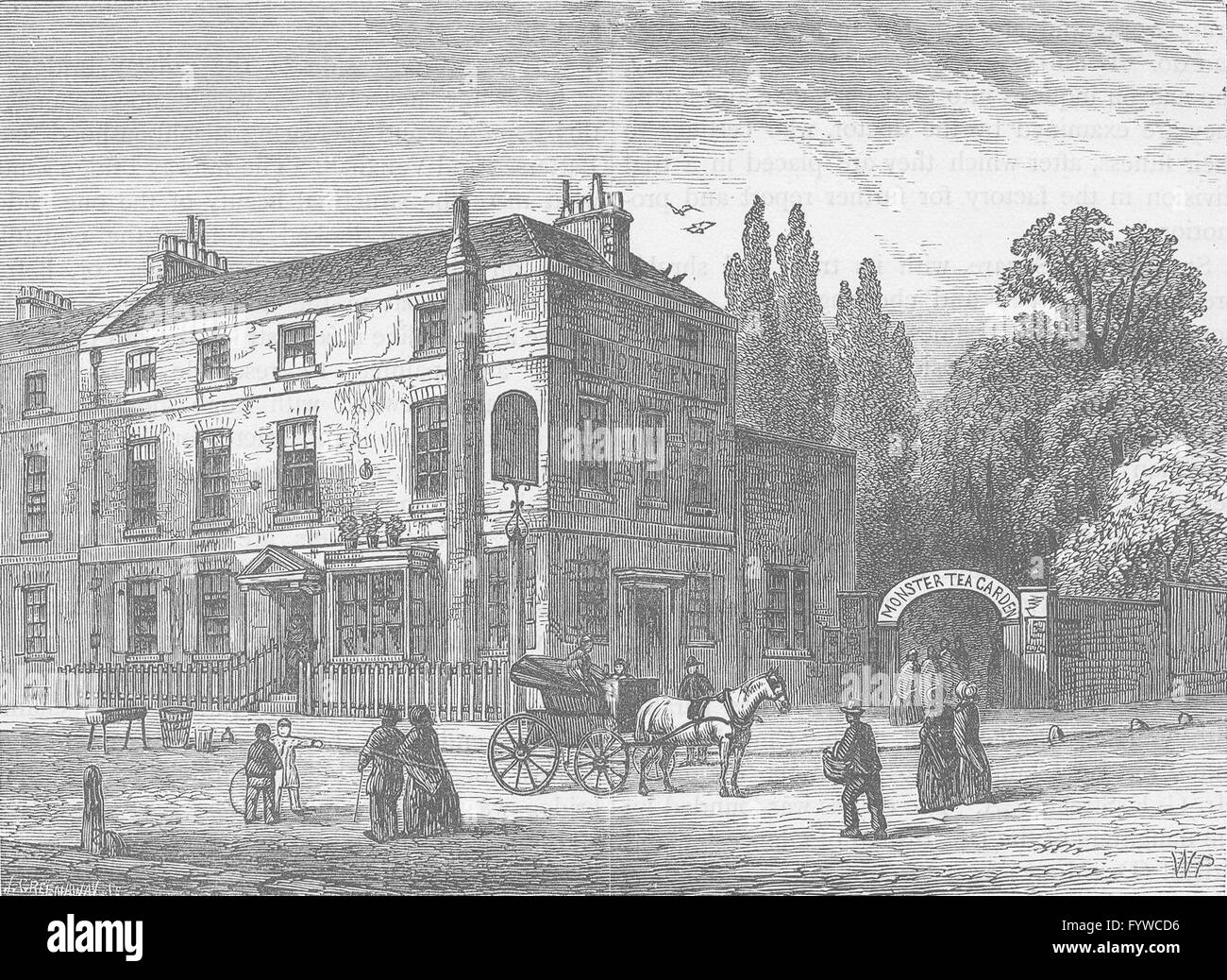 PIMLICO: The 'Monster Tea-Gardens', 1820. London, antique print c1880 Stock Photo