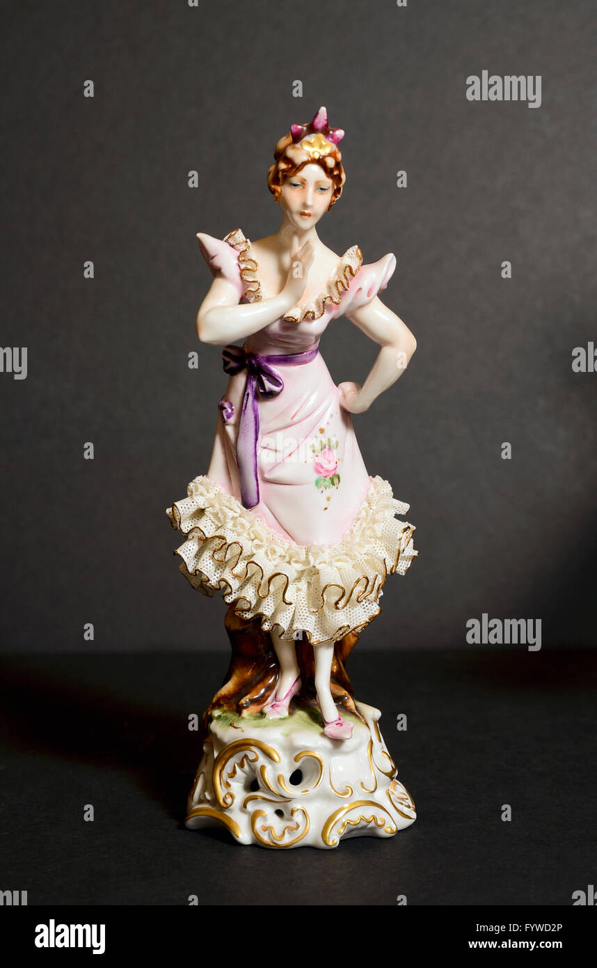 Shabby Victorian Art Vintage Angel Figurines Porcelain Art, Sculpture