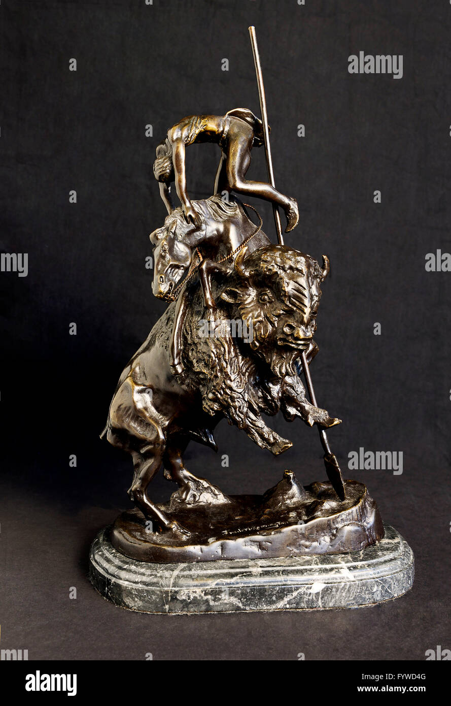 The 'Buffalo Horse' a bronze sculpture by Frederic Remington Stock Photo