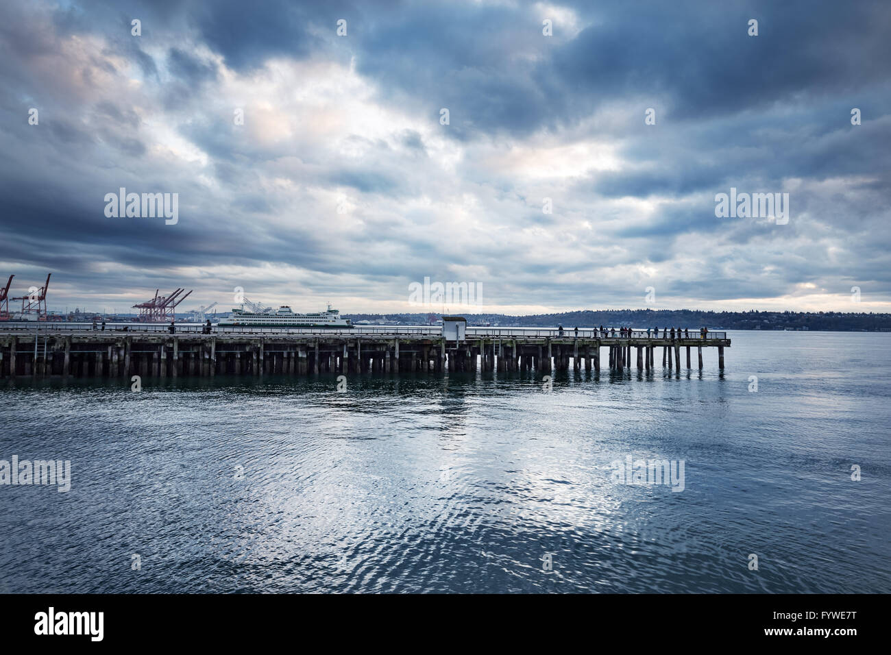 wooden dock on the sea in cloudy sky Stock Photo - Alamy