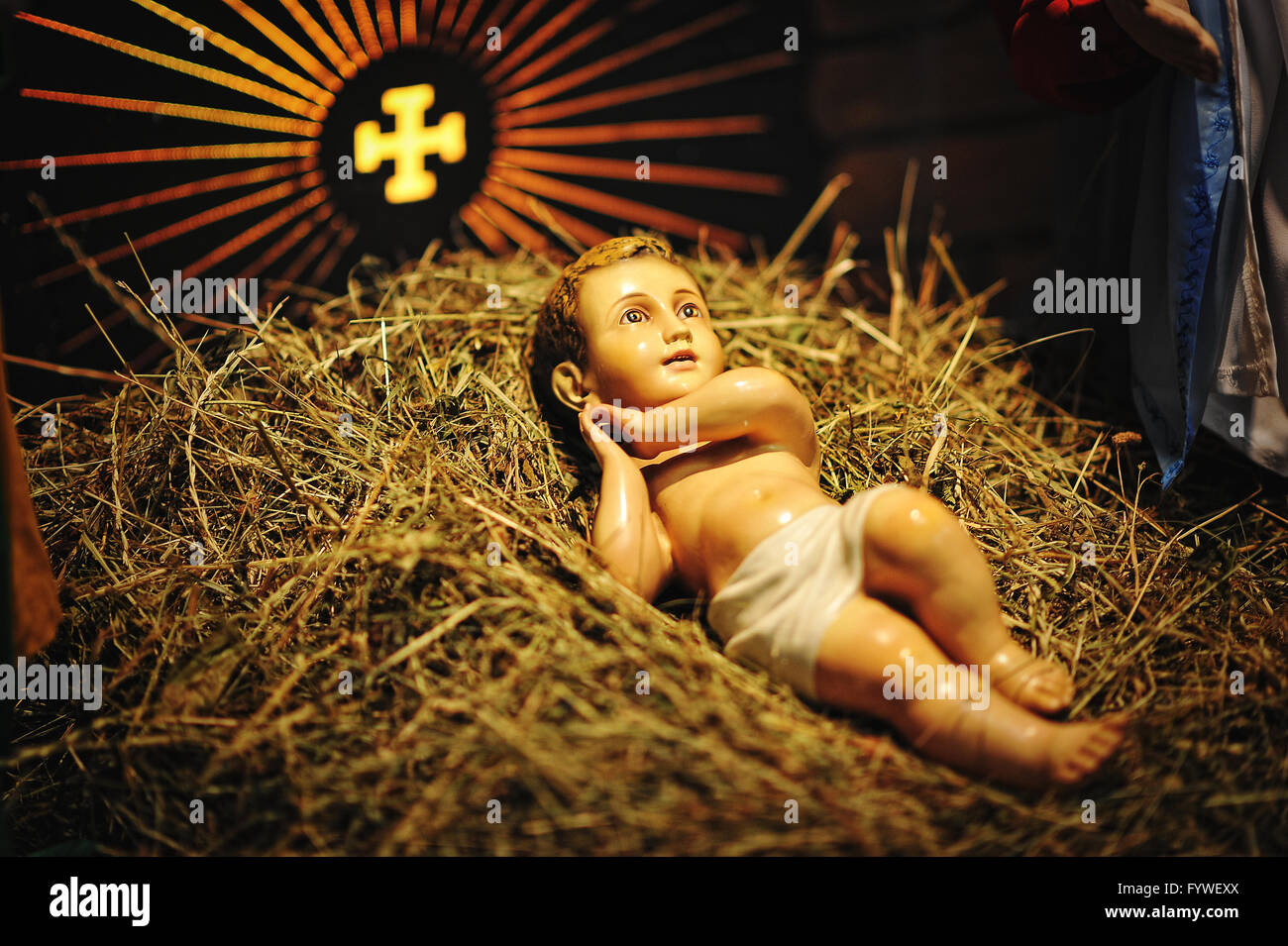 Christmas nativity crib sets Stock Photo