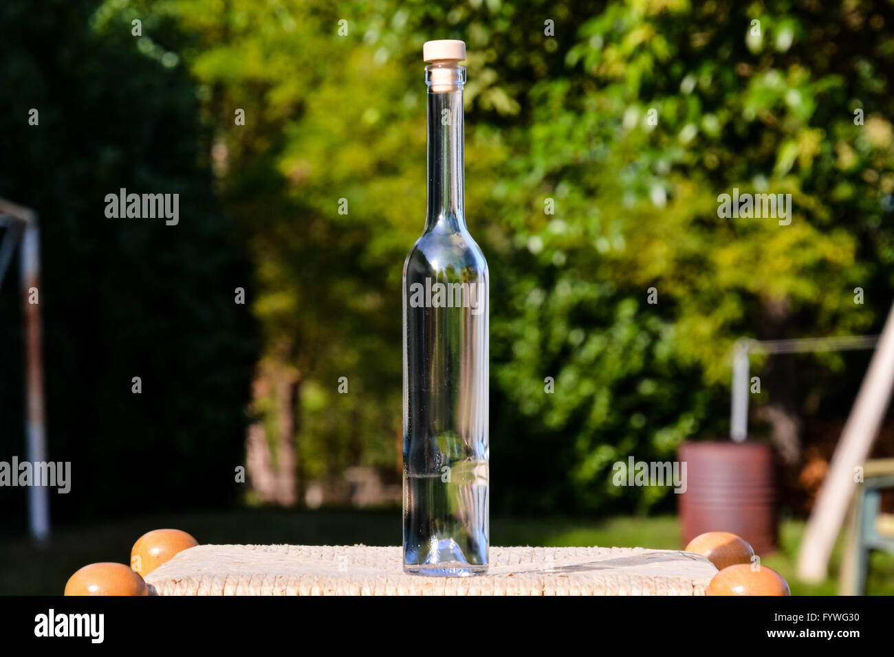 Vintage Old Fashioned Glass Bottle Stock Photo