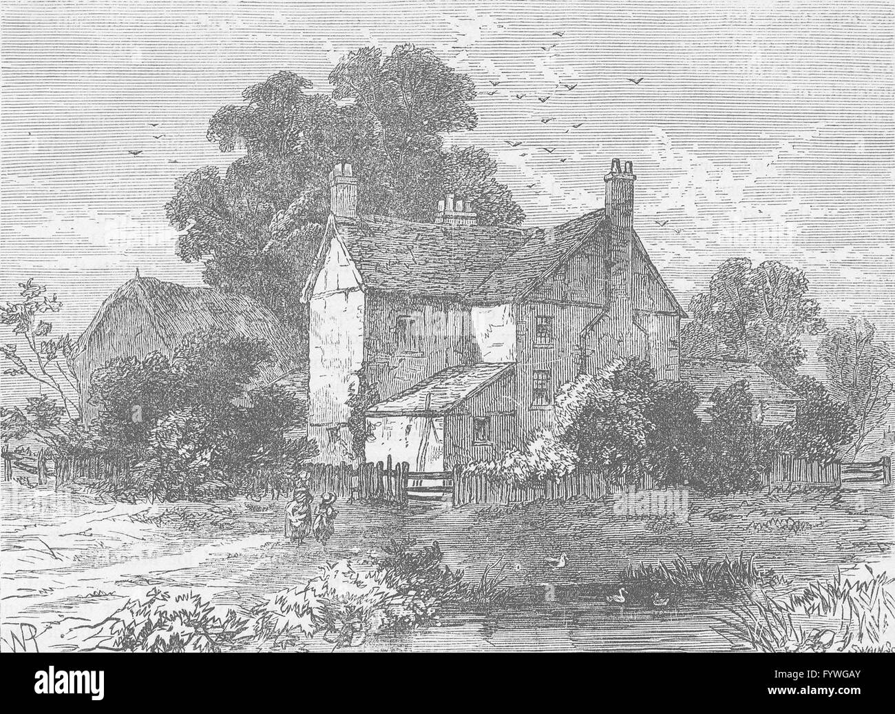 NOTTING HILL Portobello Farm, 1830. London, antique print c1880 Stock