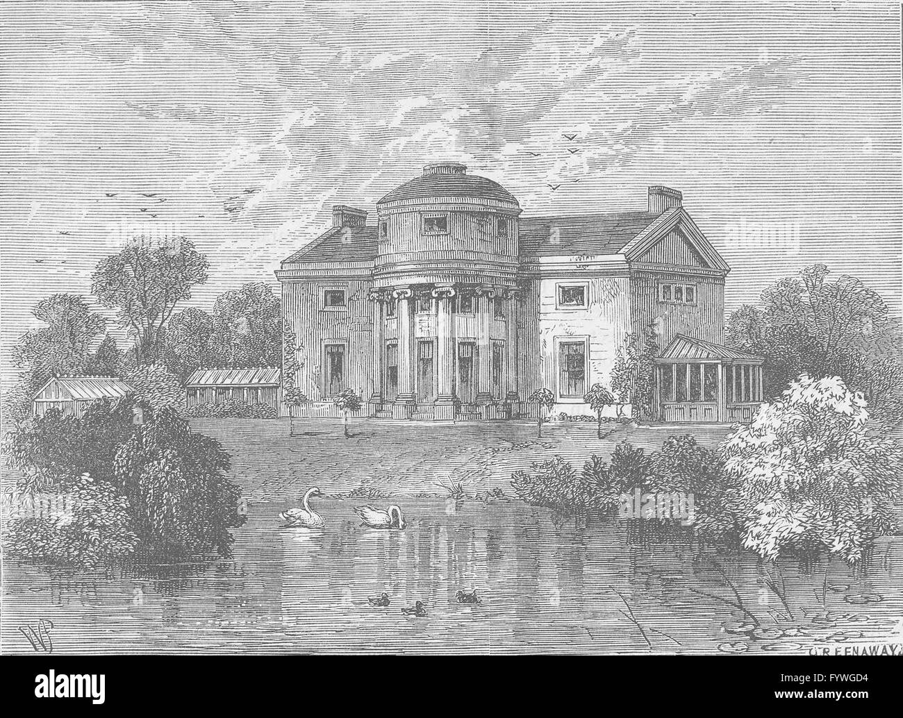 THE REGENT’S PARK: The Holme, Regent's Park. London, antique print c1880 Stock Photo
