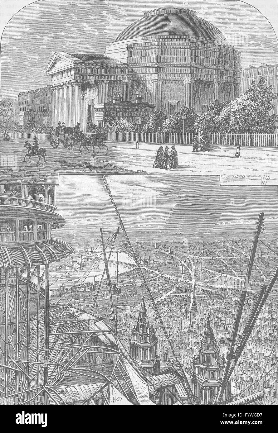 THE REGENT’S PARK: The Colosseum in 1827. London, antique print c1880 Stock Photo