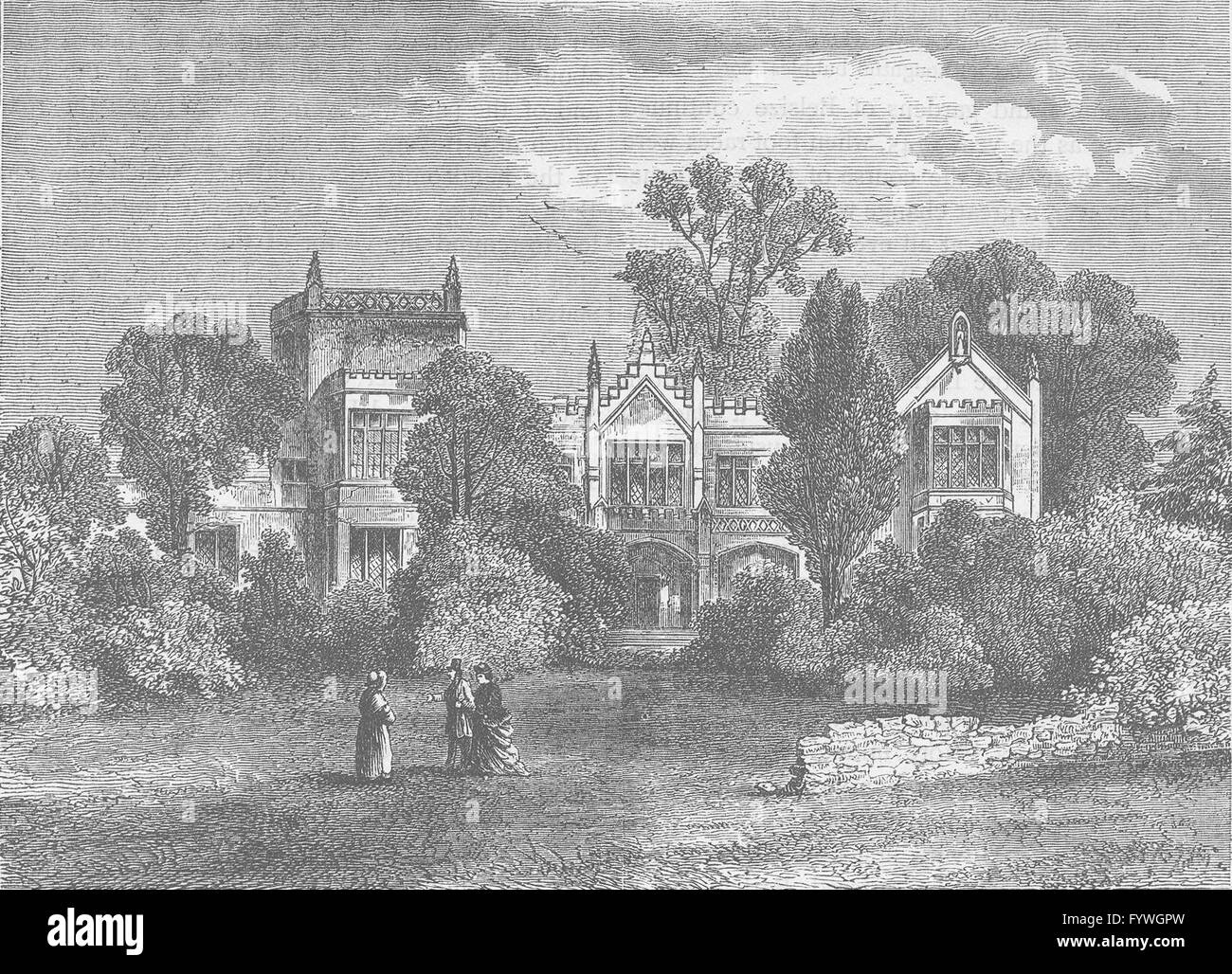 HAMPSTEAD Frognal Priory. London, antique print c1880 Stock Photo Alamy