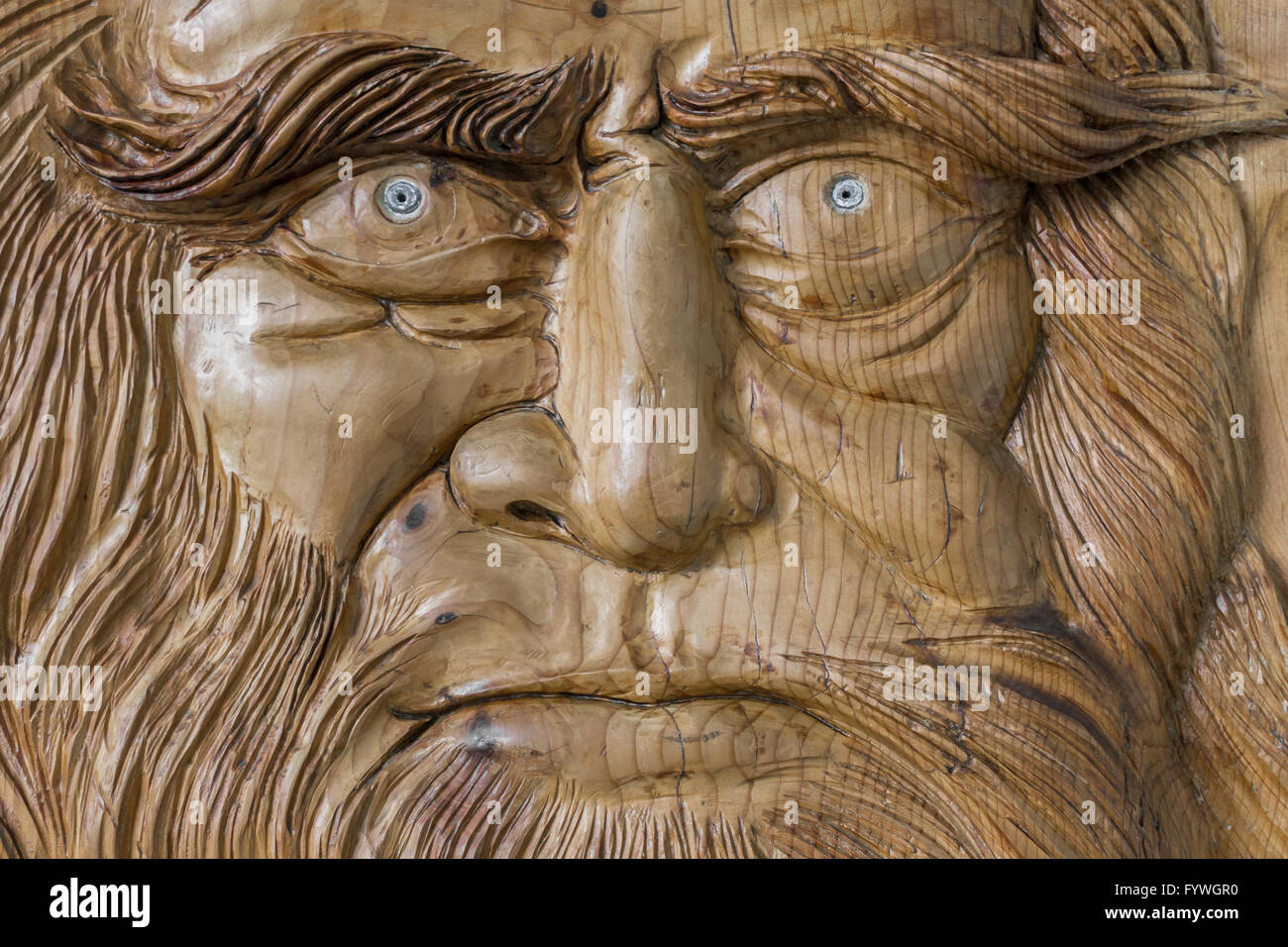Carving in wood Stock Photo