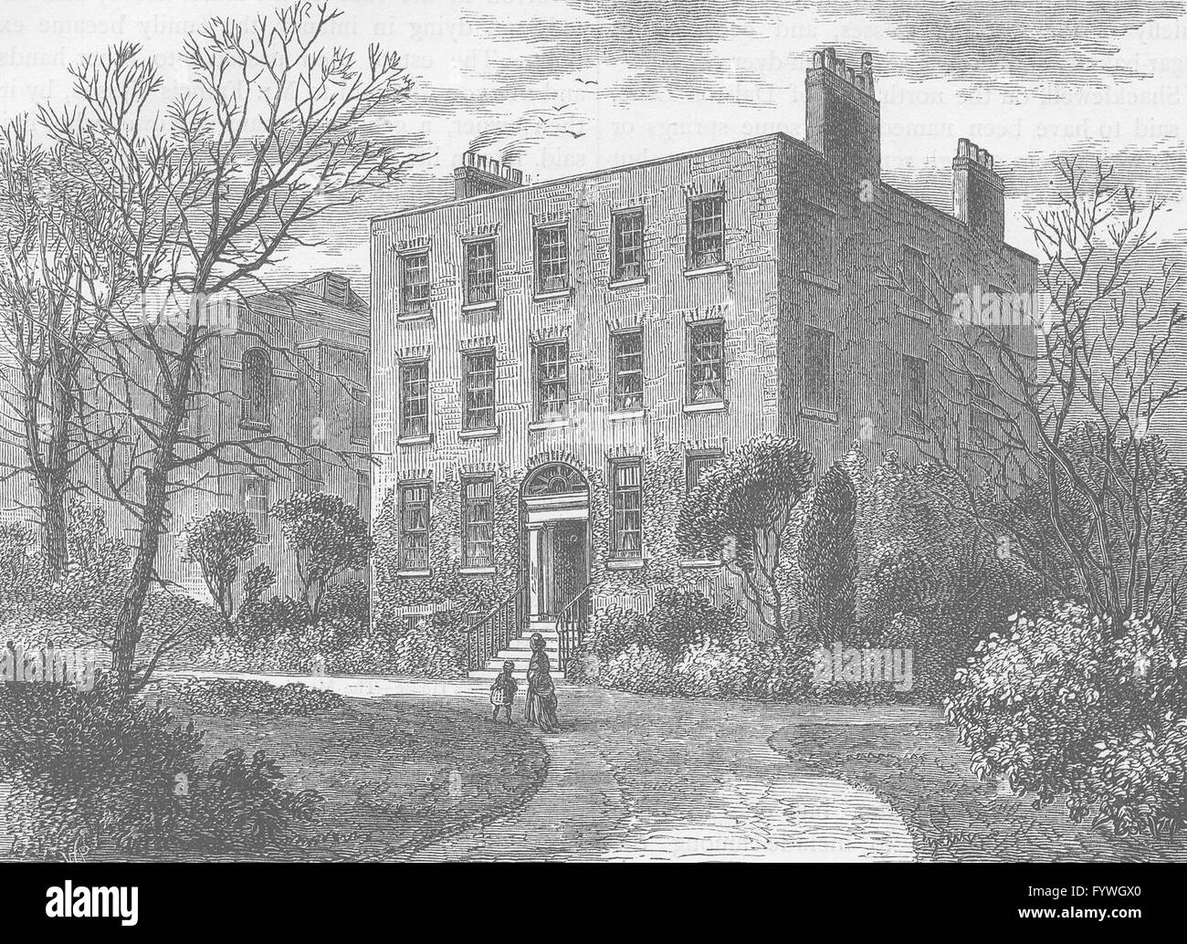 DALSTON The ManorHouse. London, antique print c1880 Stock Photo Alamy