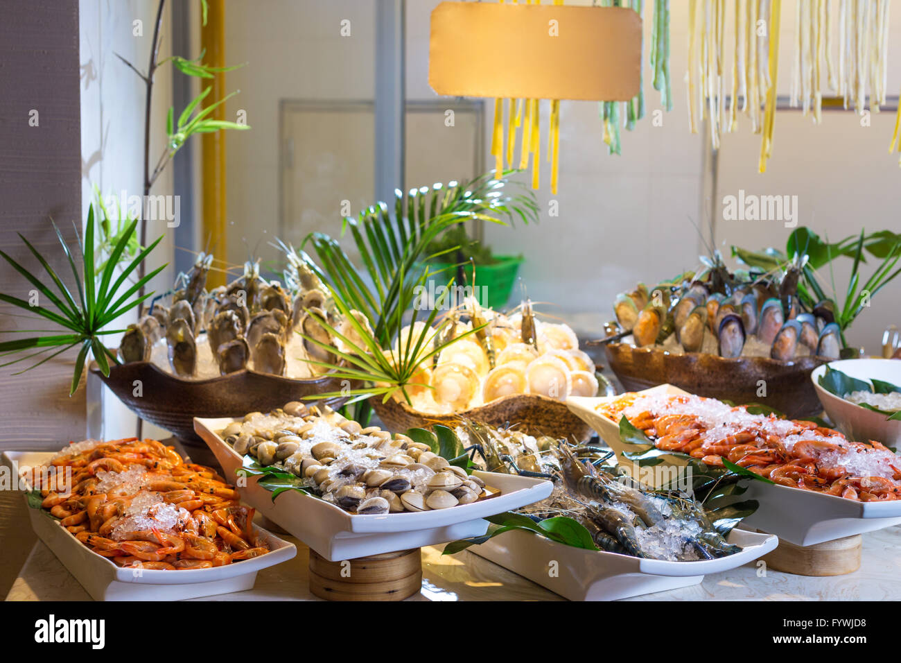 fresh seafood on table Stock Photo - Alamy