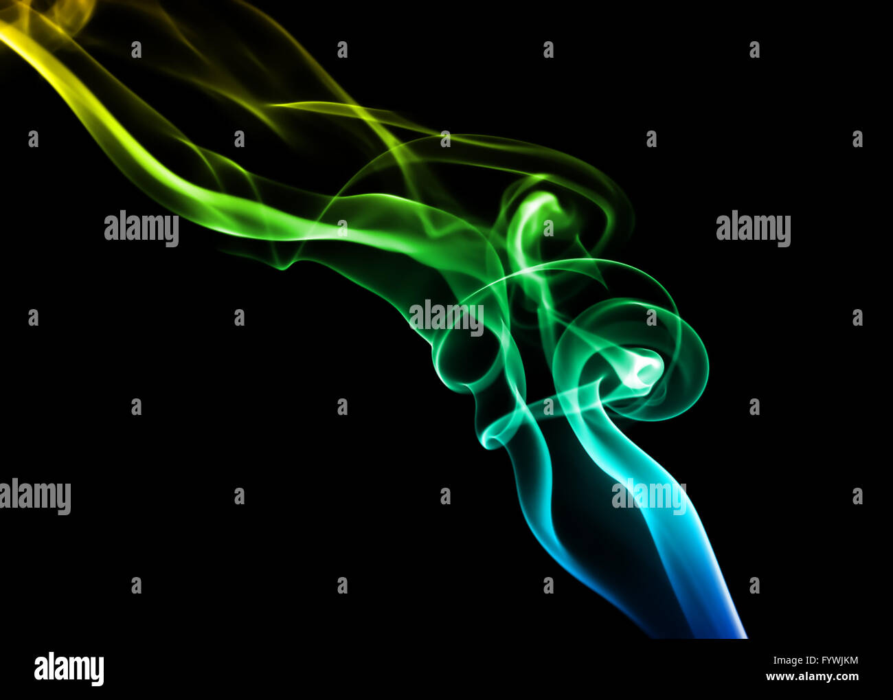 Green and blue smoke Stock Photo - Alamy