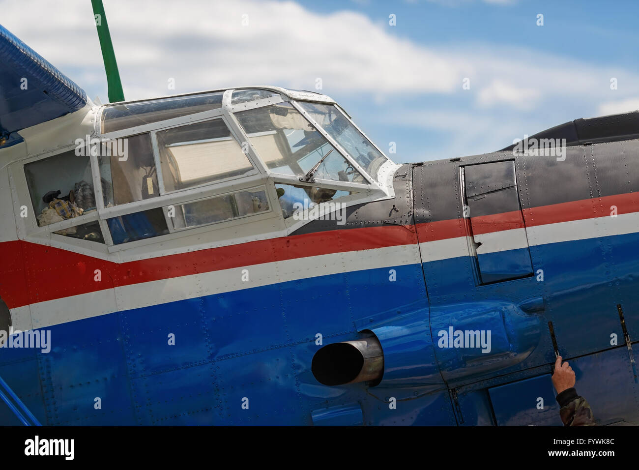 Cockpit airplane Stock Photo